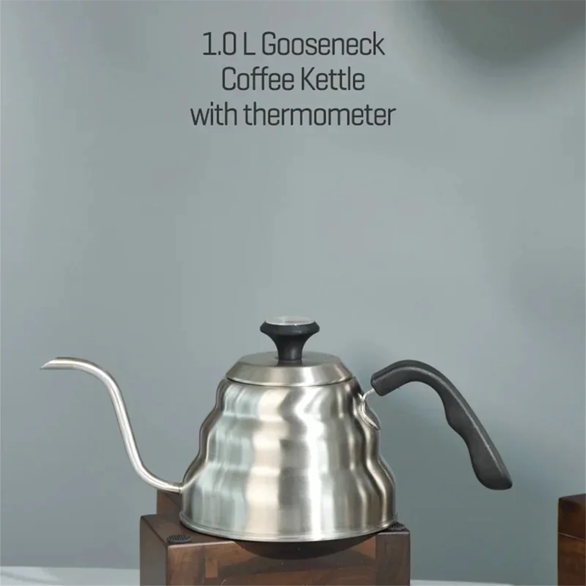 Coffee Kettle 1.2L Stainless Steel Pour over Coffee Pot Kettle Drip Kettle with Thermometer for Home Office Cafetera-A70Z
