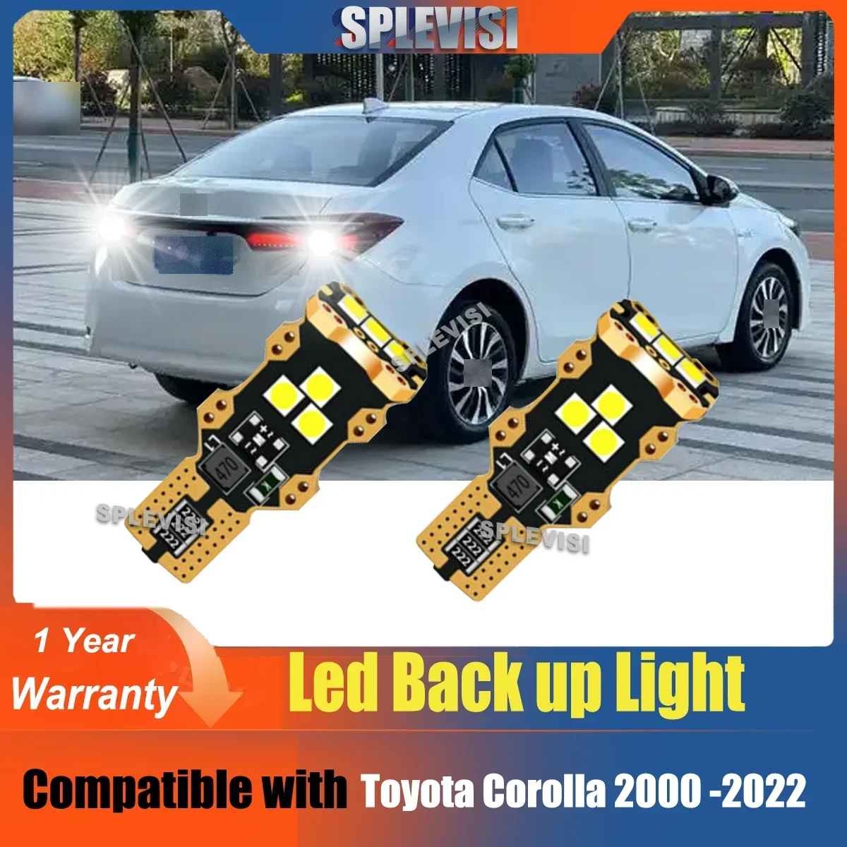 

2xLED 3030 Chips Reverse Backup Light IP67 Level For Toyota Corolla 2000 2001 2002 2003 2004 2005 2006 2007 2008 2009 2010-2022