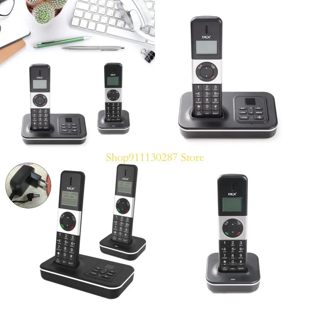 J1HC Cordless Landline Phone with Caller Display D1002 Digital Telephone for Office