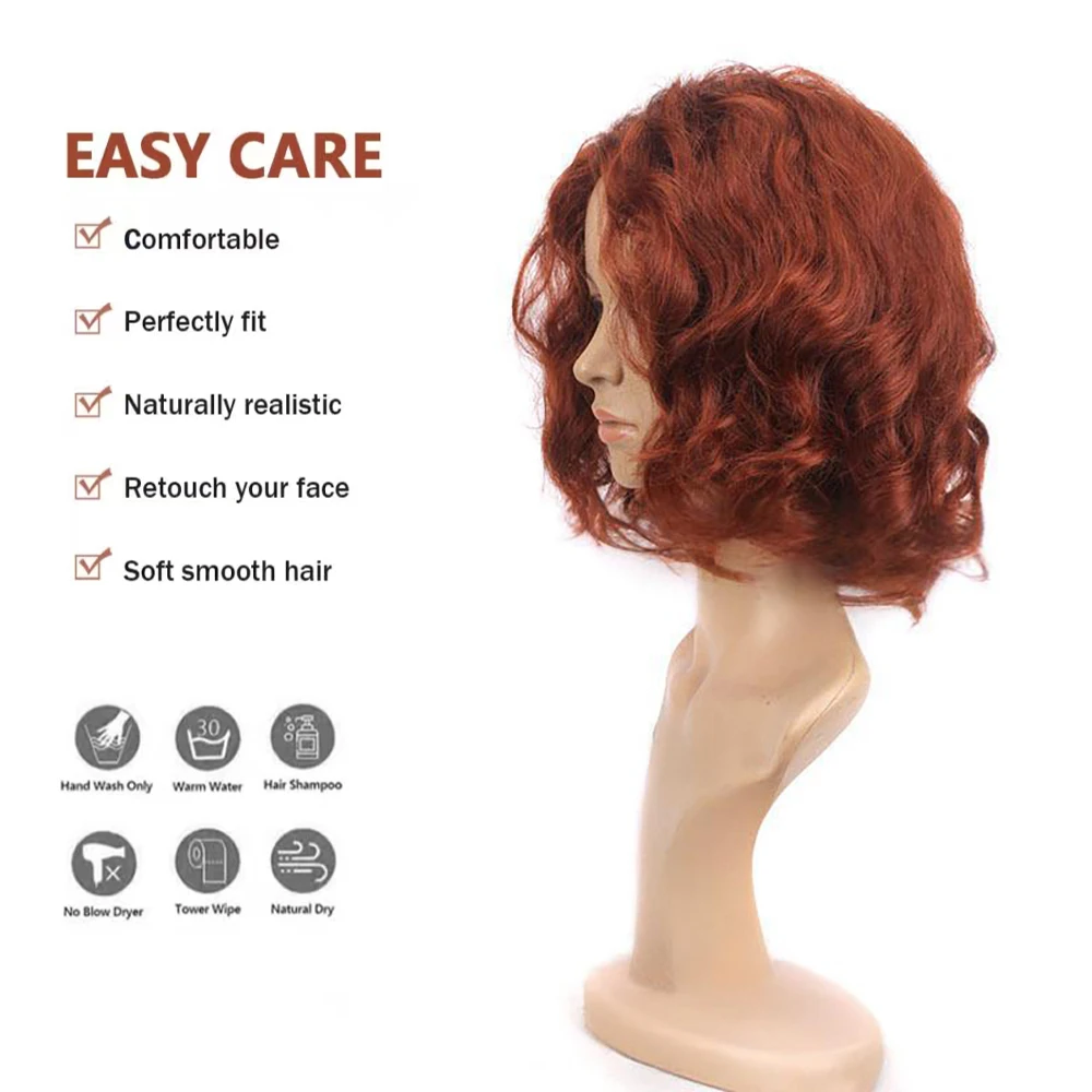 Black Widow Cosplay Kunsthaar, 15 Zoll, weinrotes, kurzes, lockiges Haar, geeignet für die tägliche Party, Cosplay, Hochtemperatur-Seidenperücke