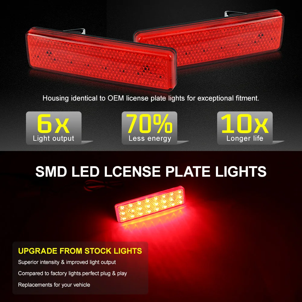 2Pcs Car Left and Right LED Rear Bumper Reflector Light for Opel Vauxhall Vivaro Movano A for Renault Master Trafic Primastar