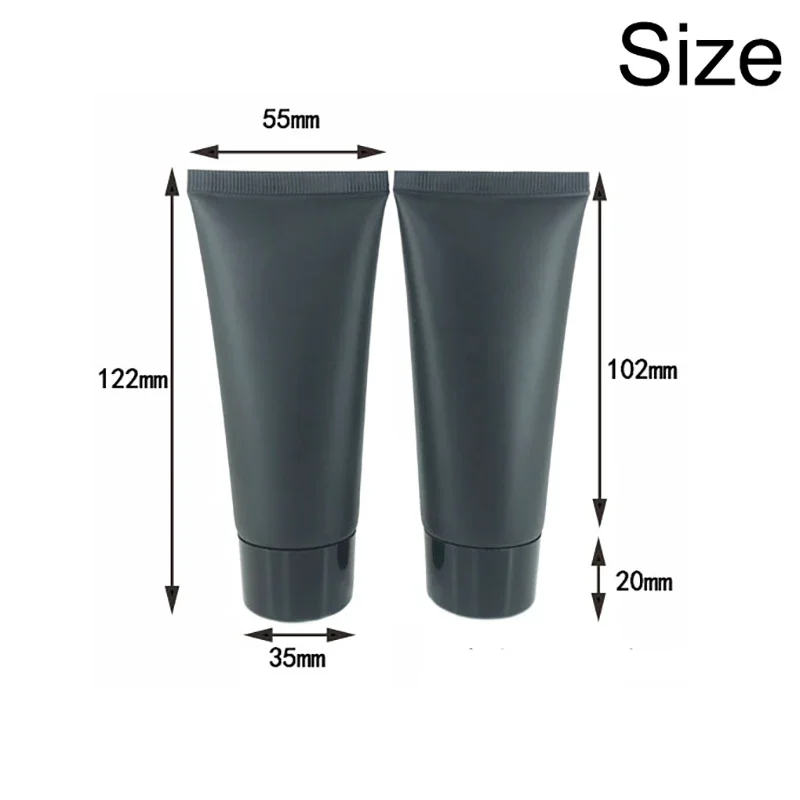 60 ml mattschwarze weiche Flasche 60 g leere Frost-Squeeze-Tube Kosmetikcreme Hautpflegelotion nachfüllbarer Behälter