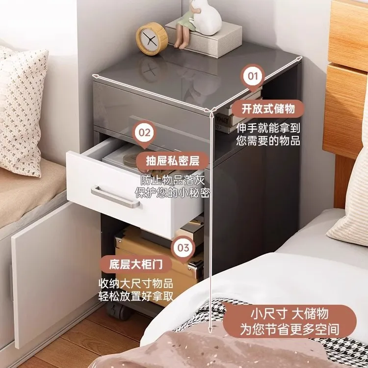 Bedside table Bedroom simple modern ultra-narrow simple crack small bedside household rack side