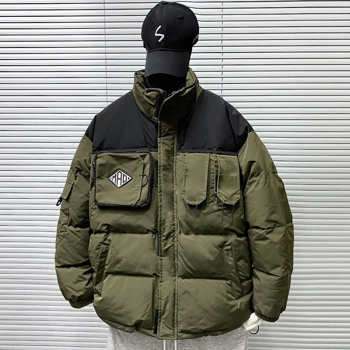 

Parka Jackets Men Clothing Winter New Standing Collar Thick Padded Coat Korean Fashion Loose Casual Down Jacket Men Winter Coats