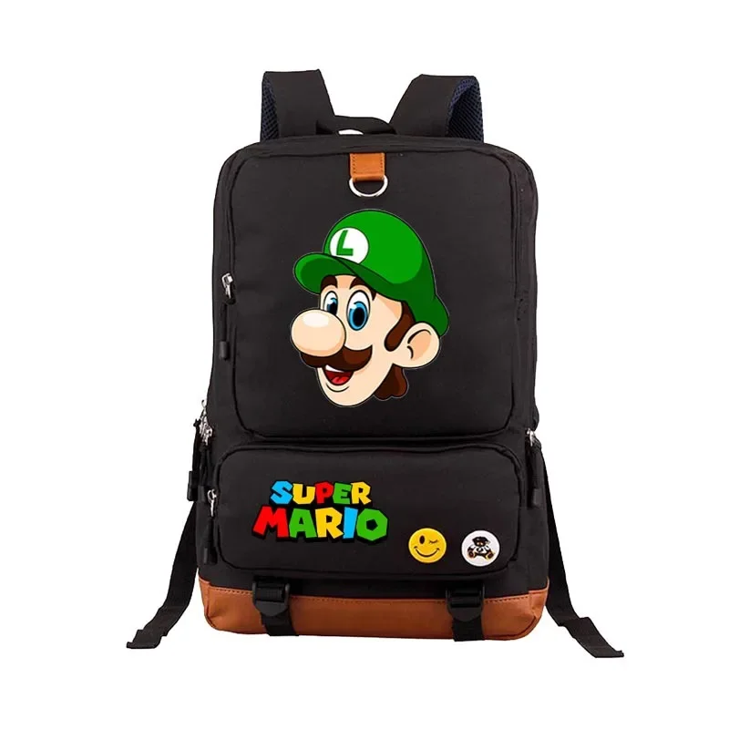 Game Super Mario Mario Backpack Student School Bag Youth Backpack Elementary and Middle School Students Casual Backpack