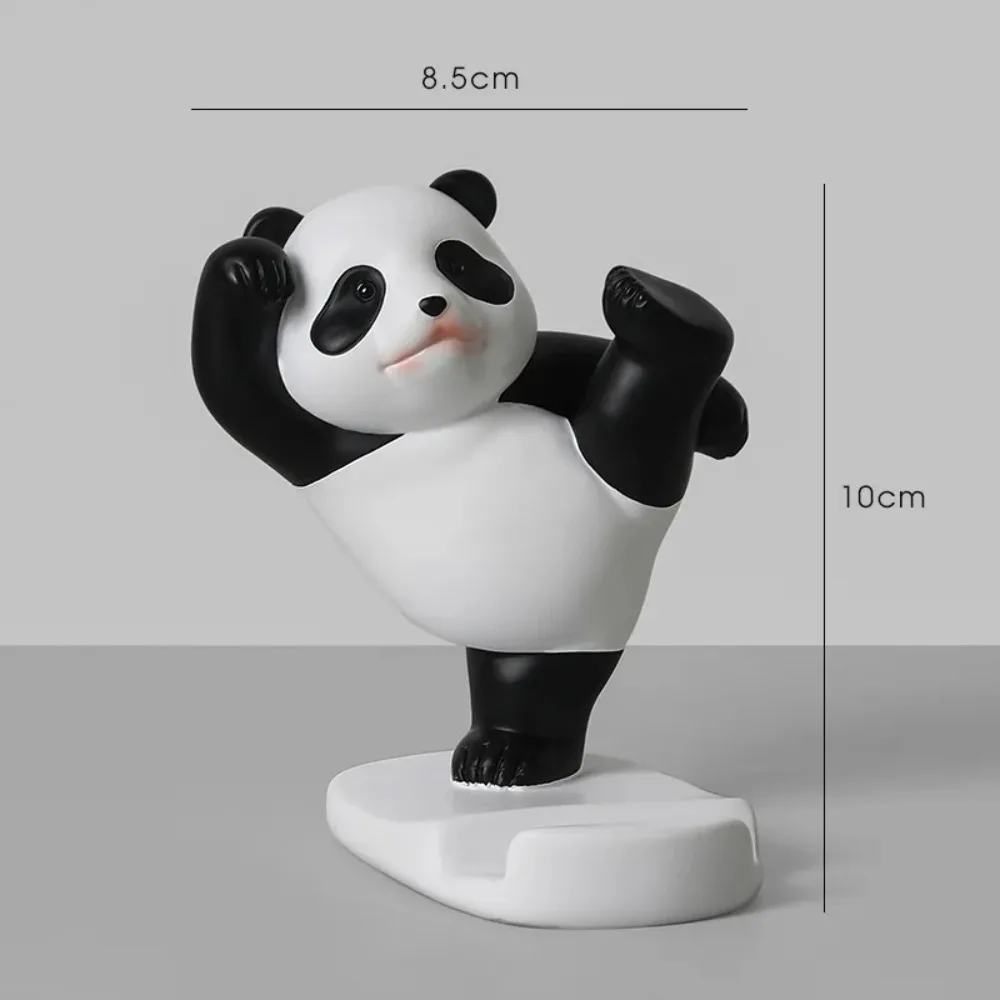 Panda-Figuren für den Innenbereich, universeller Handy-Ständer, Halter, moderne Harz-Skulptur, Statue, Heimbüro, Schreibtisch-Dekoration
