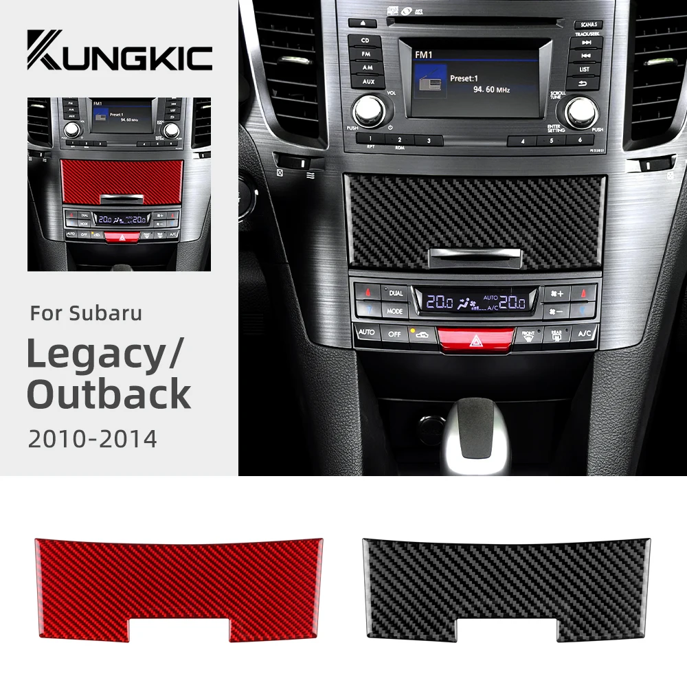 Pegatina de fibra de carbono suave Real para Subaru Legacy Outback 2010 2011 2012 2013 2014 LHD RHD consola central de coche Panel de almacenamiento embellecedor