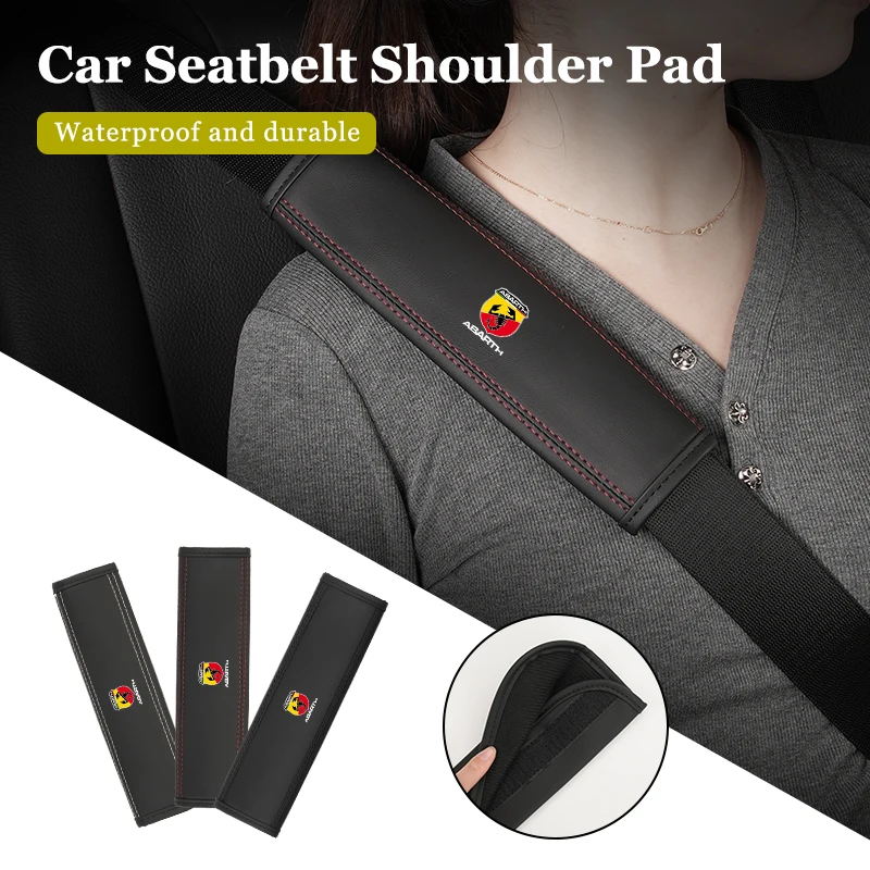 

Car Seat Shoulder Pad Leather Safety Belt Protector Cover Accessories For FIAT 500 Grande Punto Tipo Stilo UNO Astra Bravo Panda
