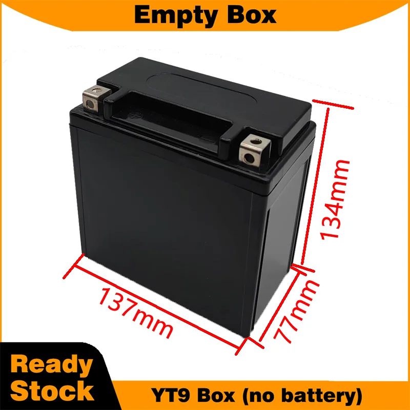 

YT9 Empty plastic box for 12V DIY battery pack 18650 32650 empty box plastic for starter black with terminal for connection