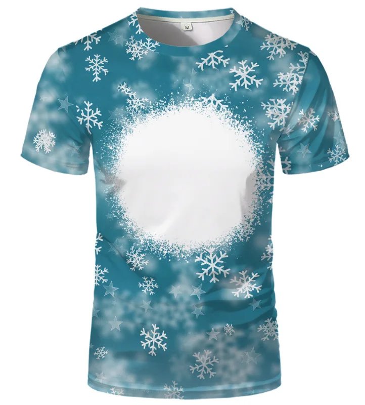 Casual Tshirt Home Tee Shirt Tie Die Starry Sky&Slowflake Print Sublimation Blanks T-shirts 100% Polyester Female Tee T-Shirt