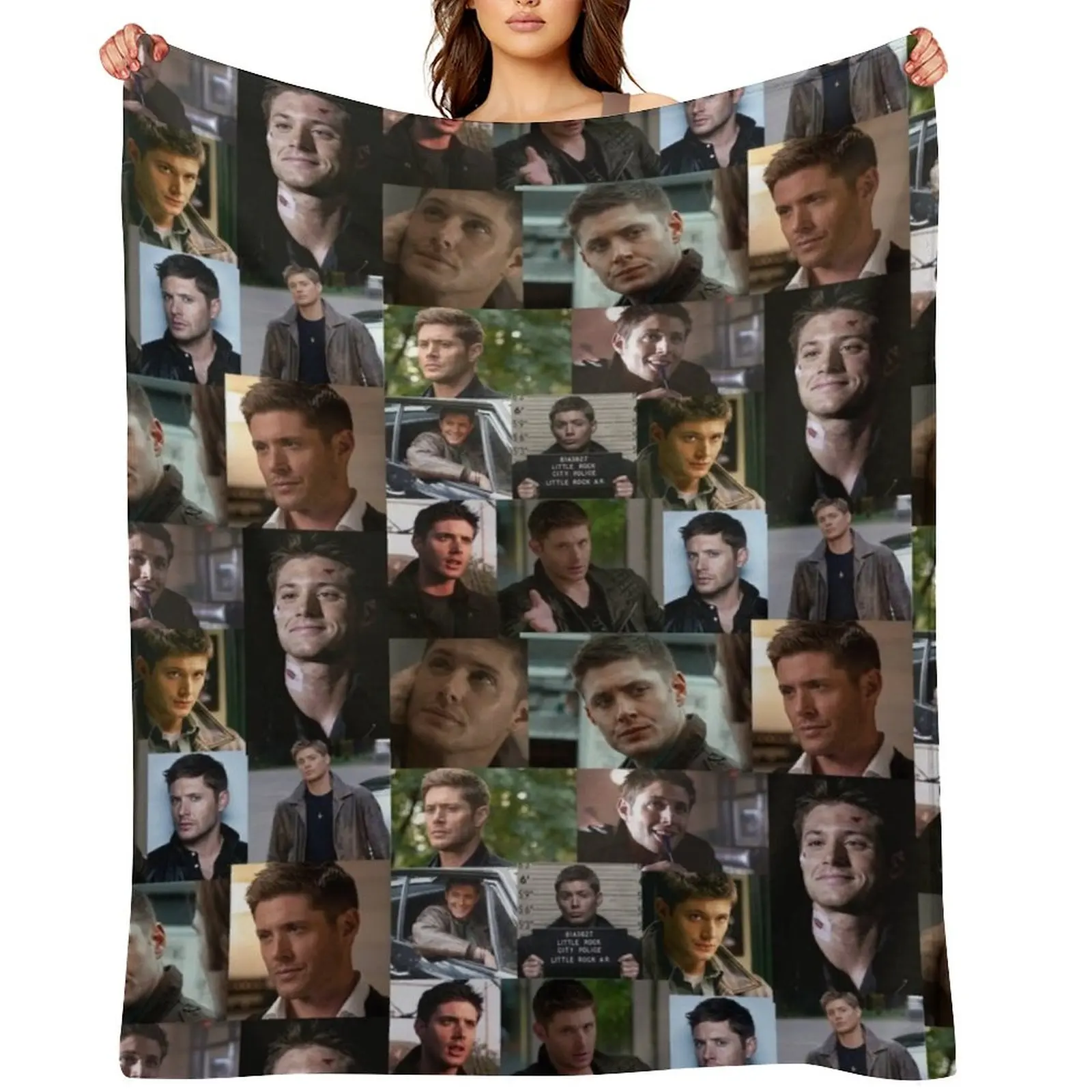 

Dean Winchester Collage Throw Blanket Shaggy cosplay anime Luxury Throw decorative Blankets