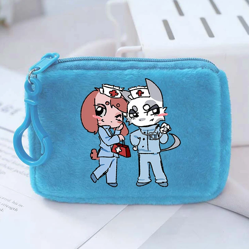 Animal Hospital Square Coin Purse Anime Character Printed Money Pouches Cartoon Portable Mini Wallet Kawaii Storage Bags Gifts