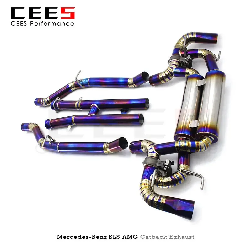 cees Catback Exhaust For Mercedes-Benz SLS  6.2L 2011- Tuning Performance Titanium alloy valve Exhaust Pipe System accessories