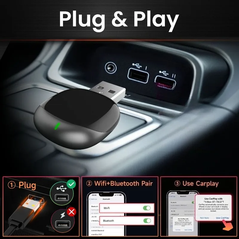 

For Mercedes Benz Audi Wireless CarPlay Adapter Official Version Wired to Wireless CarPlay Smart Phone Connectivity Car Link Box