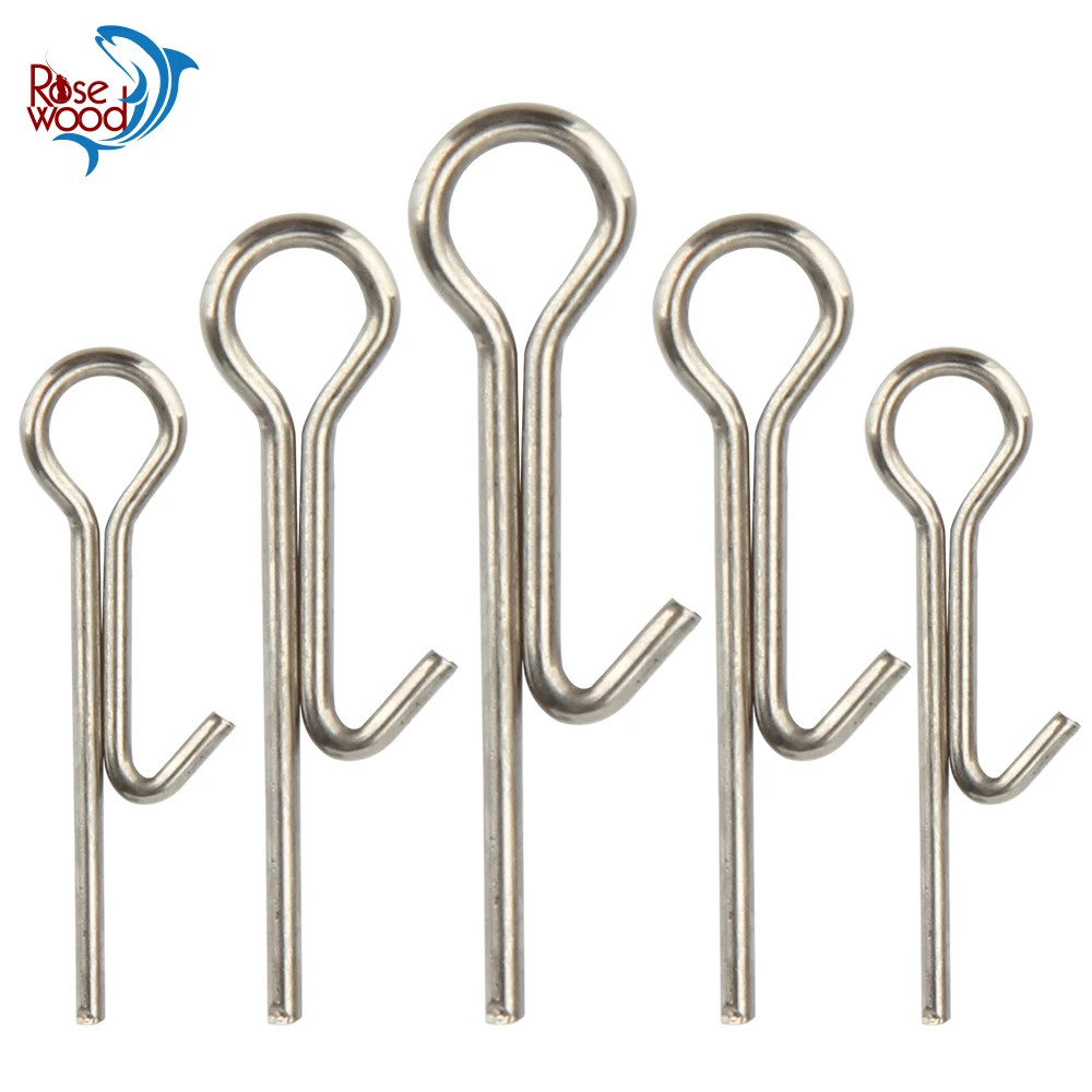 خشب الورد 100 قطعة مساعدة لينة الصيد السحر الطعم ستينغر سبايك هوك المسمار كرنك ربط دبابيس إبرة قفل ثابت الملحقات أداة