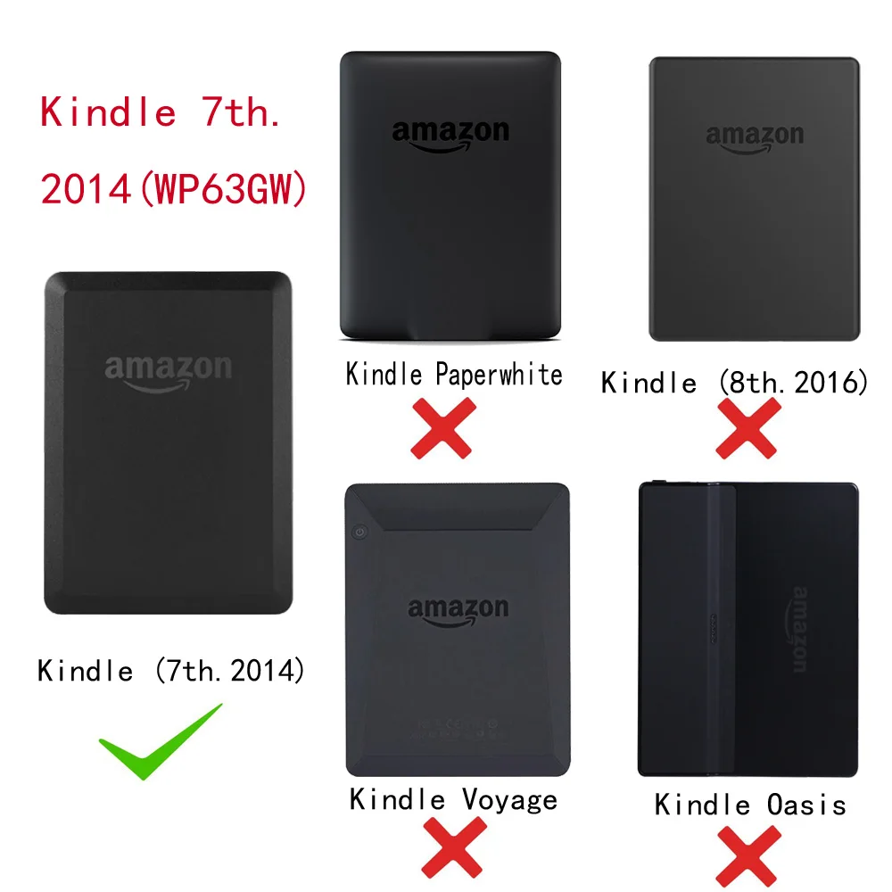 Smart Case for Kindle Modle No:WP63GW for 2014 PU Leather Magnetic Cover with Auto Sleep and Wake up