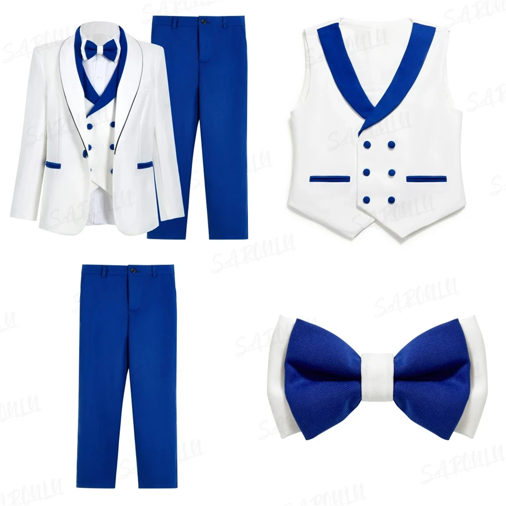 Costume quatre pièces formel pour enfants, Blazer, GlaPants, Noeud papillon, Vêtements ajustés luxueux, Costume d'école, Mode, HH025