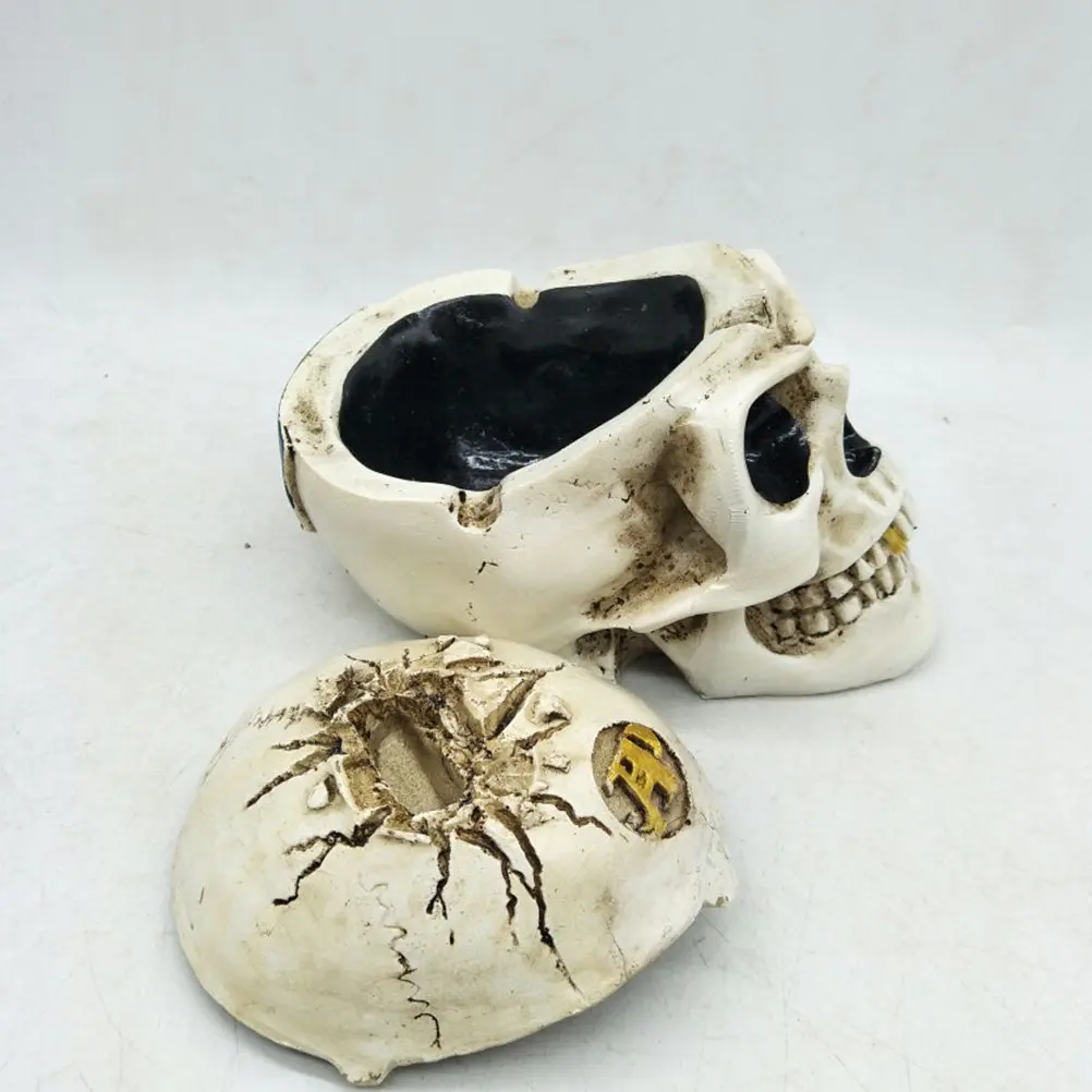 

Декоративные изделия для дома: Хэллоуинские черепа, декоративная скульптура из смолы, аксессуары для комнаты, контейнер, забавный пепельник