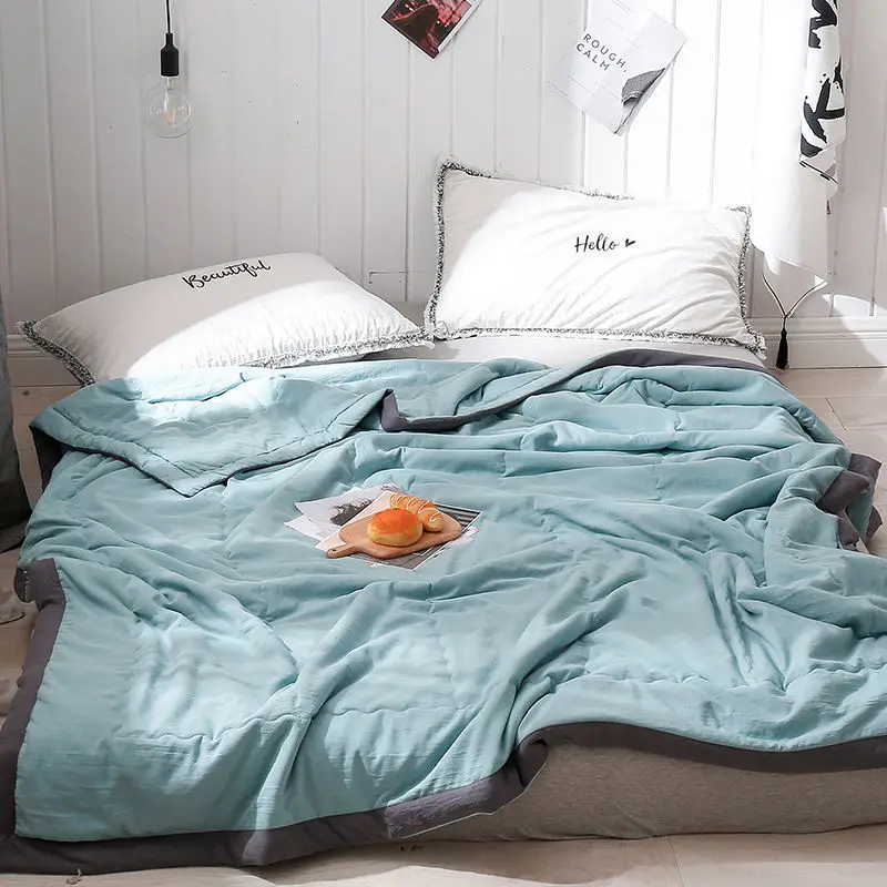 

Washed Cotton Quilt Summer Comforter Air Condition Bedding Spring Autumn Quilt Core Machine Washable