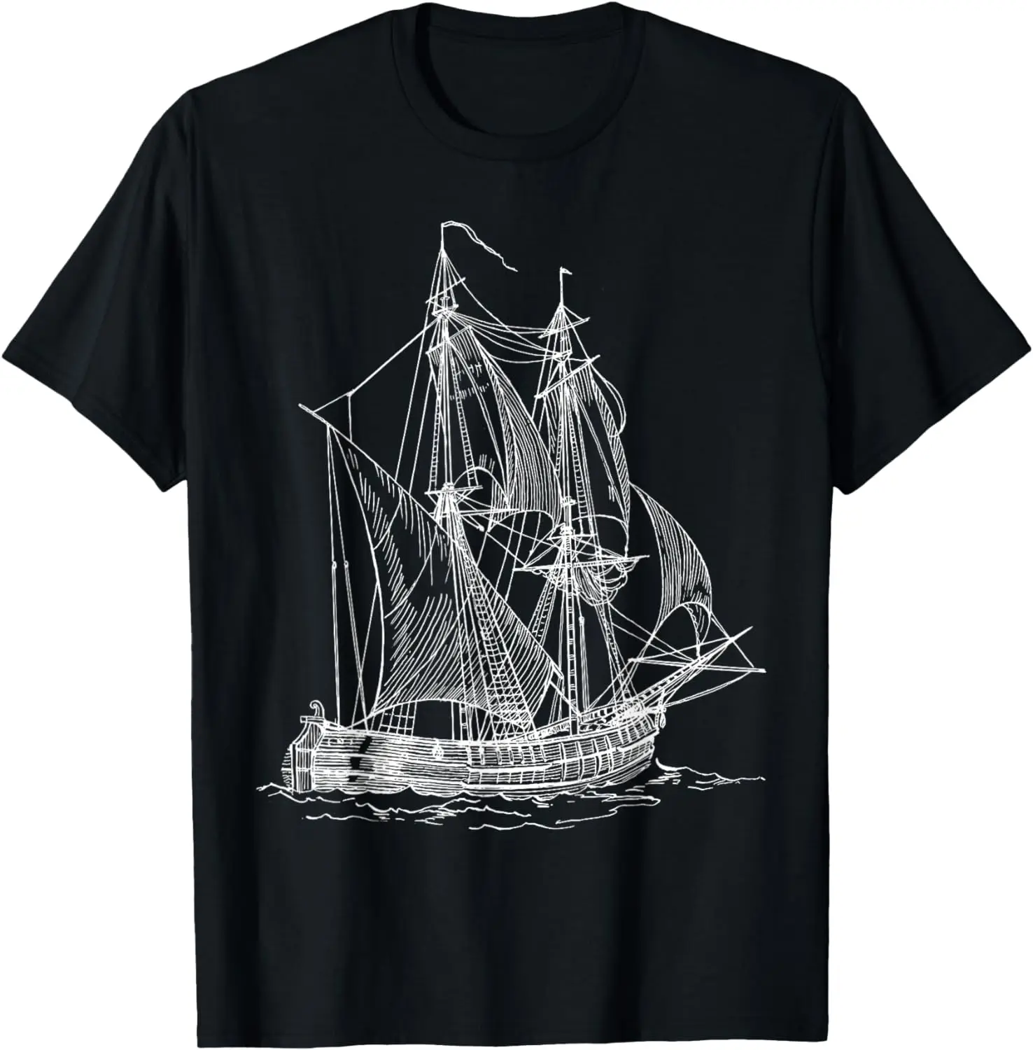 

Vintage Pirate Ship T-Shirt Retro Nautical Boat Captain Tee T-Shirt