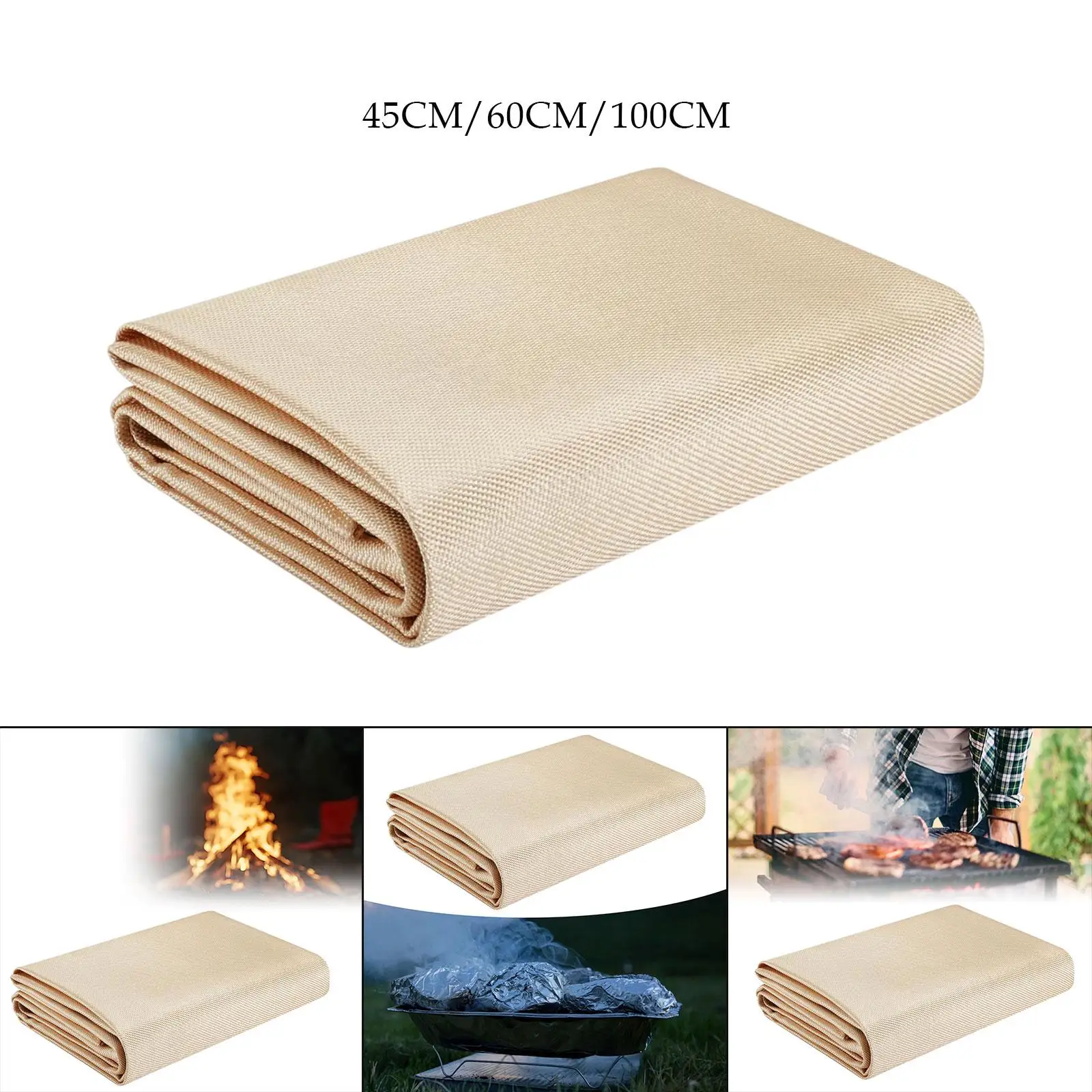 Fireproof Mat Insulation Pad Heat Resistant Rug for Barbecue Outdoor Lawn