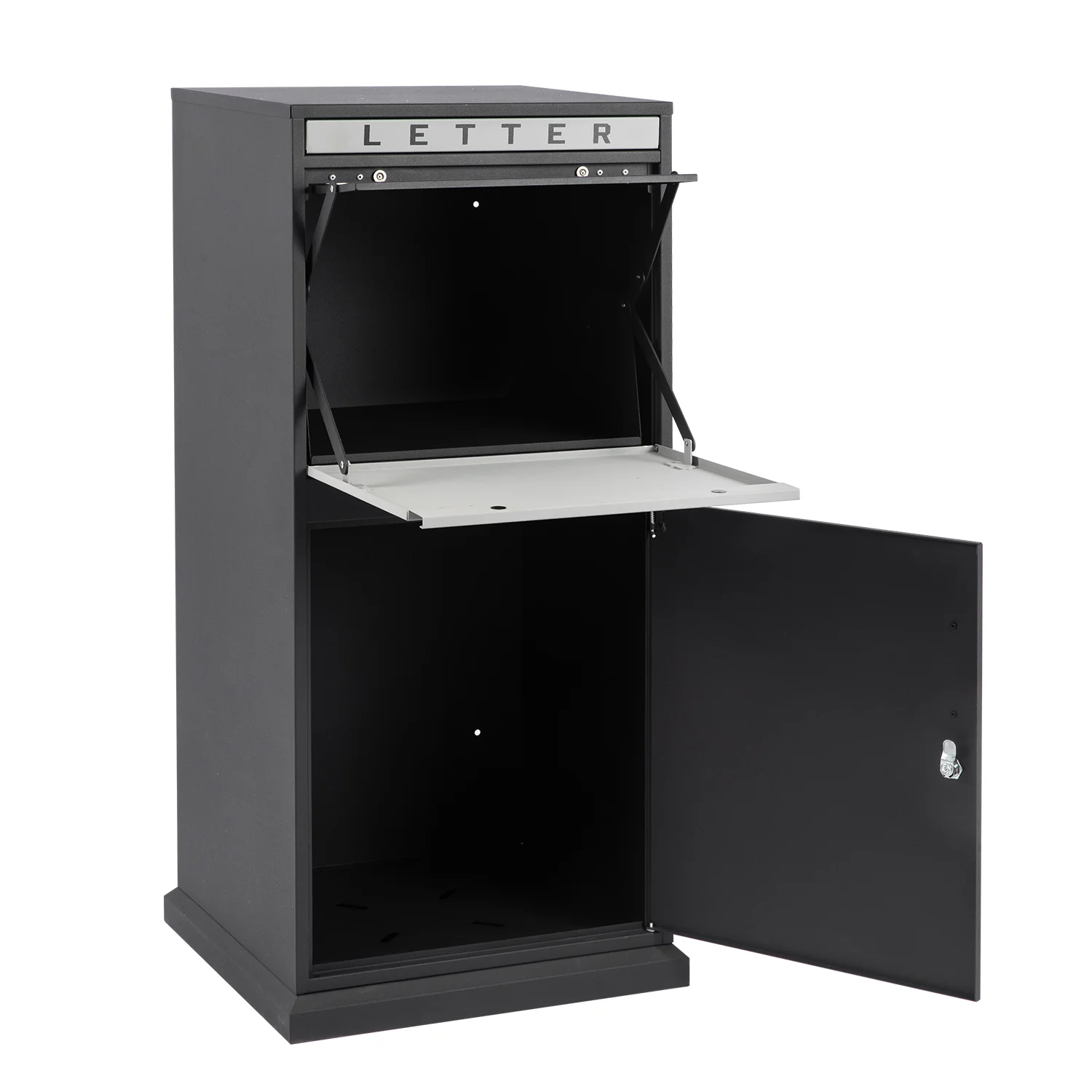 Large Outdoor Parcel Box Mount on the Ground Waterproof Smart Opening Parcel Delivery Box Metal Large Outdoor Parcel Box