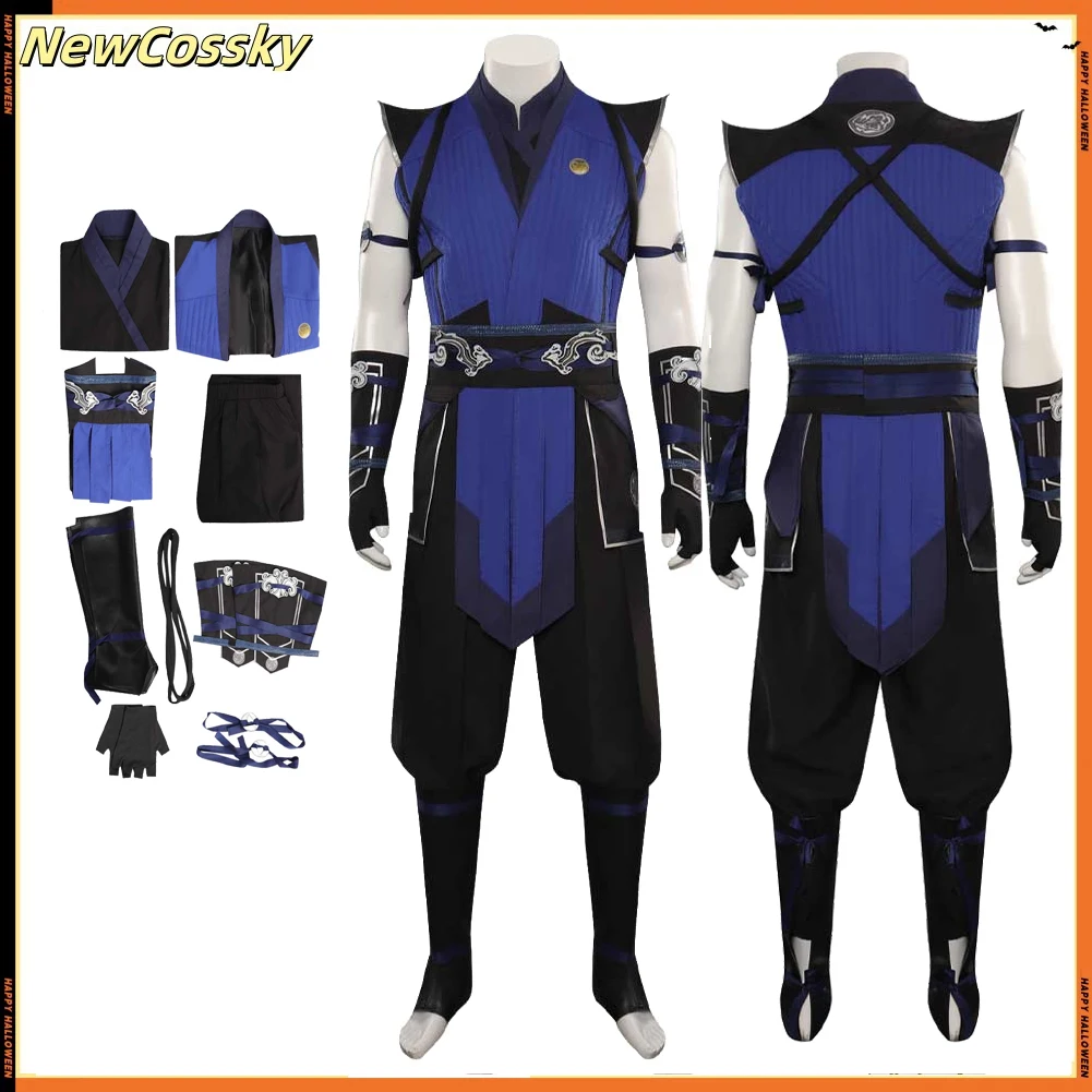 

Fantasia Mortal Kombat Sub Zero Cosplay Costume Disguise Top Pants Mask Outfits Male Halloween Carnival Suits For Adult Men
