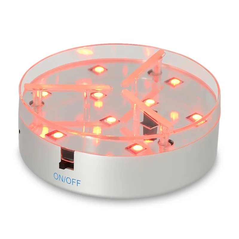 

10Cm Rgb LED Stand Base Dynamic Color Lighting for Transparent Vase Crystal Display Night Home Decor Accent Round Base Light