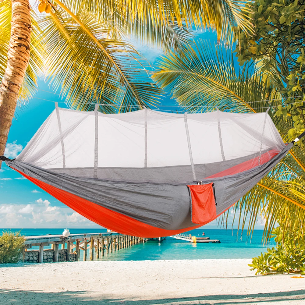 

Профессиональный походный гамак с москитной сеткой, легкий одноместный гамак, быстросохнущий портативный гамак для походов, для дома, двора, сада