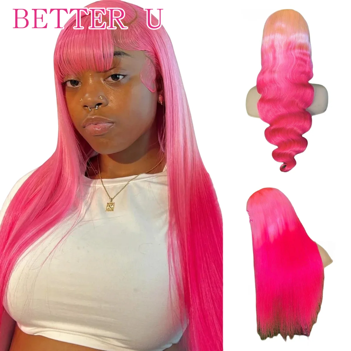 

Парик из натуральных волос Ombre Pink Straight 13x6 Парики спереди на шнуровке Предварительно выщипанные бразильские необработанные человеческие волосы 13x4 Парик фронтальной части шнурка для женщин