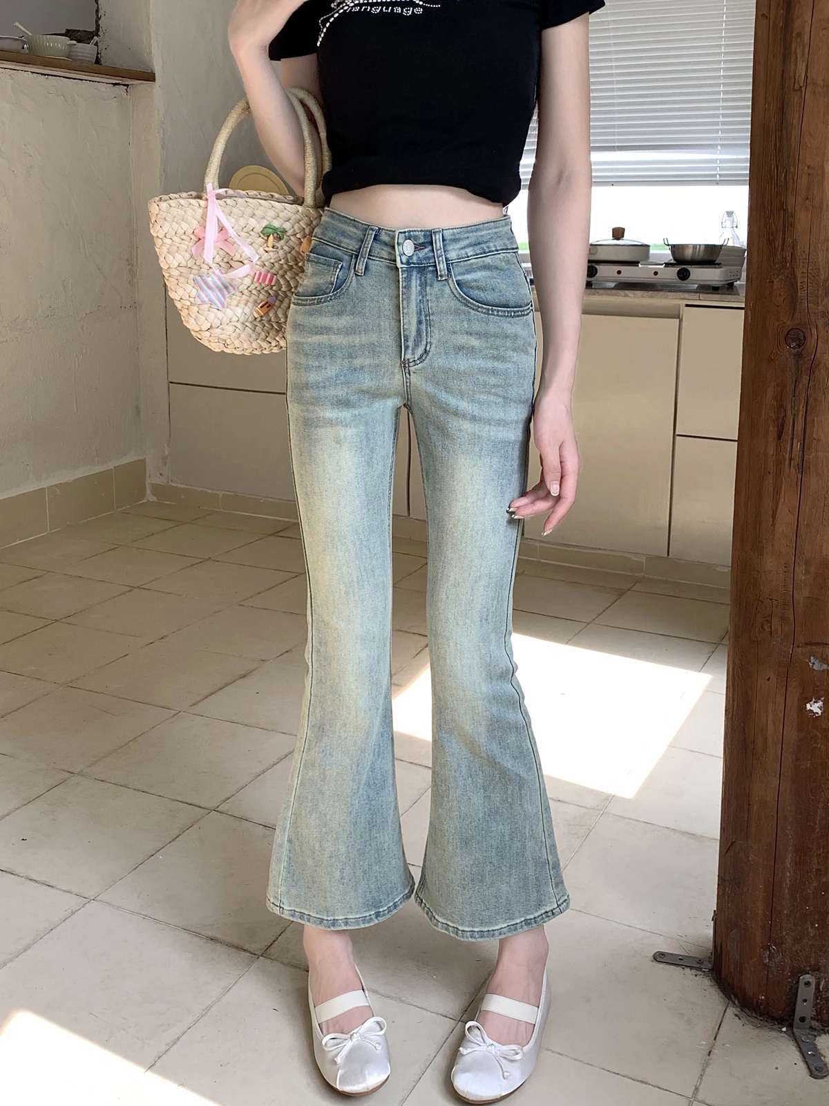 レディース 秋用ジーンズ 春 秋 冬 夏 多用途 シーズンコレクション 快適で居心地の良い 暖かい 厚手フリース 高品質