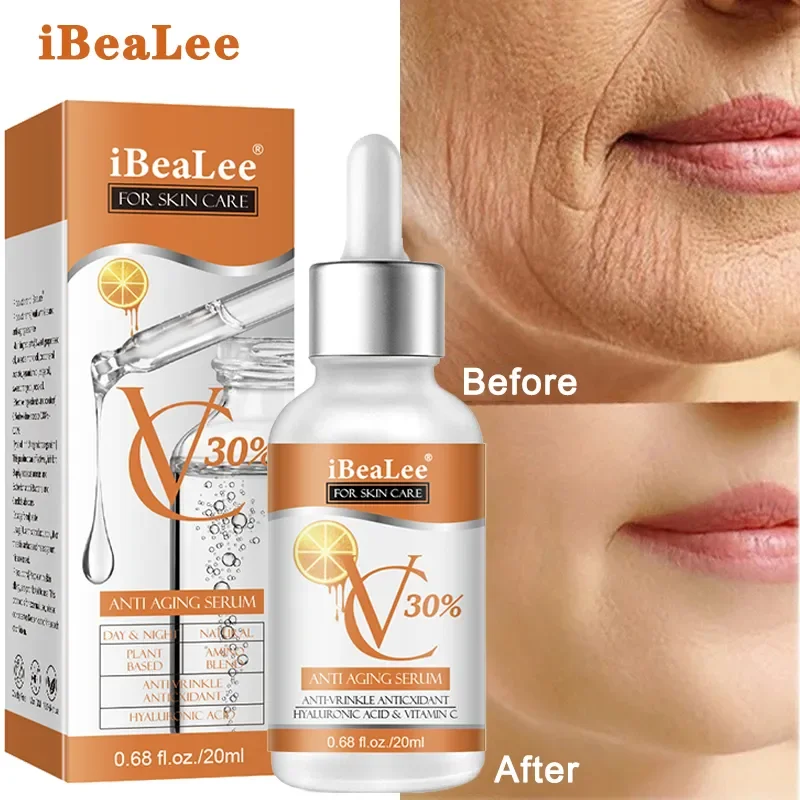 Premium 30% Vitamin C Serum For Face Anti Aging Wrinkle Facial Hyaluronic Acid Retinol Acids Boost Collagen Hydrate Skin Care