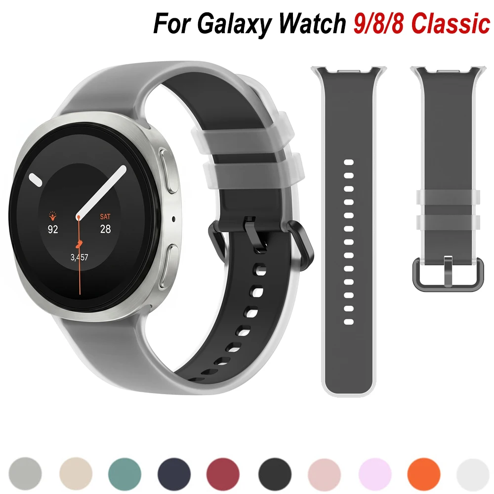 Transparent Silicone Band For Samsung Galaxy Watch 9 8 Strap 44mm 40mm Sport Bracelet Correa Galaxy Watch 8 Classic 46mm Belt