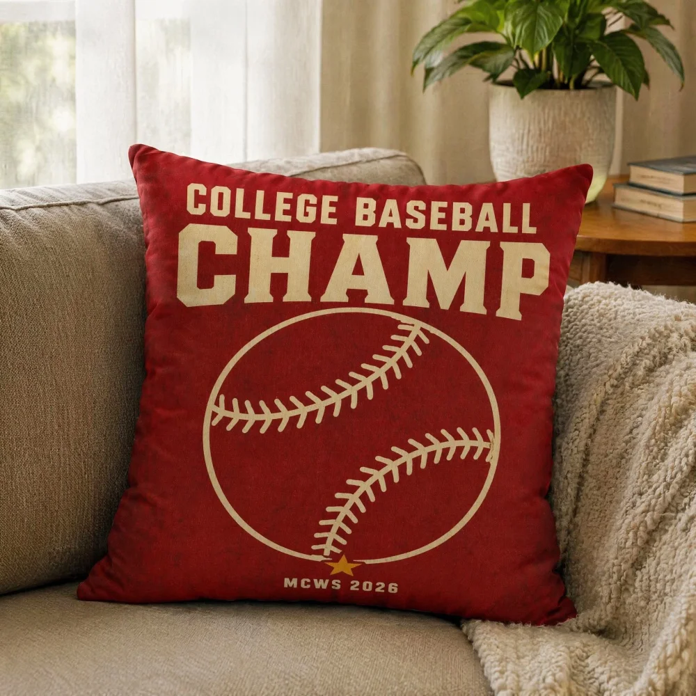 Vintage Retro Baseball Print Stuffed Throw Pillow Soft Complete Square Cushion Sport Fan Man Cave Sofa Bedroom Home Decor Pillow