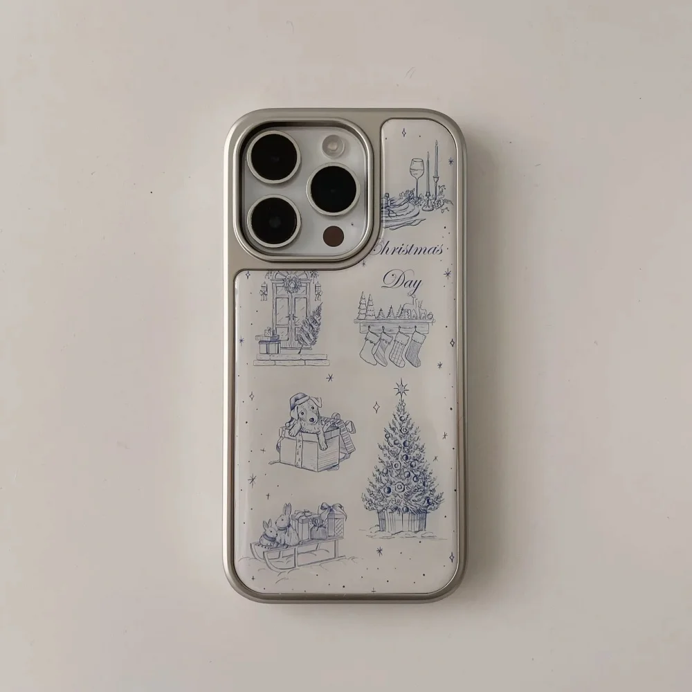 عيد الميلاد رسم الشتاء فيبي مطلي الراتنج الصب جراب هاتف آيفون 17 الهواء 16 برو ماكس 15 14 زائد 13 12 11 الغطاء الخلفي