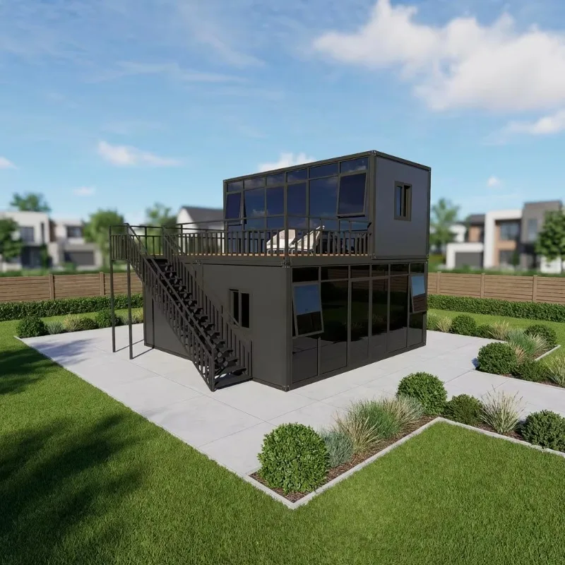 40FT Expandable Container House Multi-Room Partition Customized Living Function Foldable Prefab Mobile Villa for Family