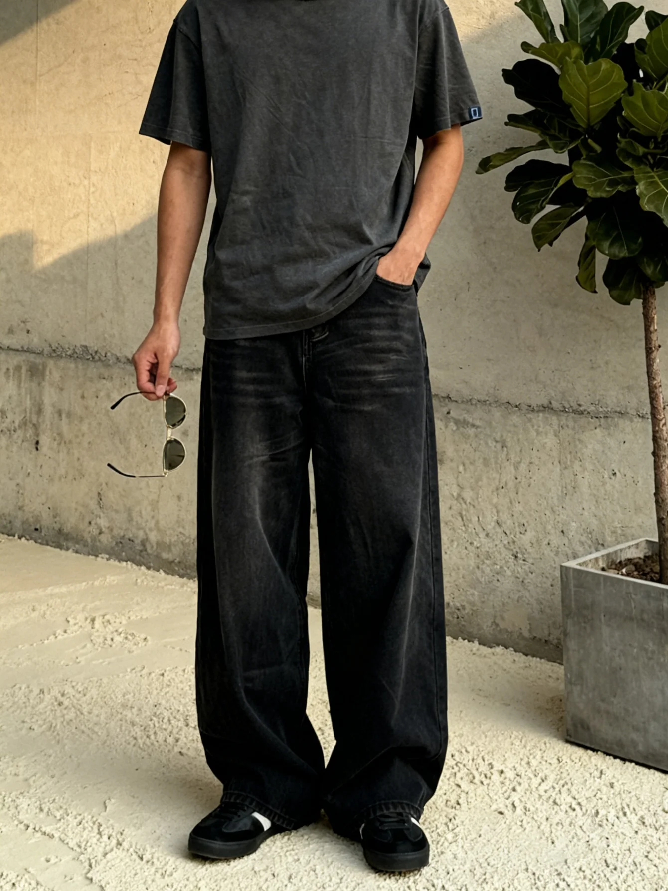 Unisex Y2K Black Baggy Jeans Pant For Man Drip No accessories or belts included