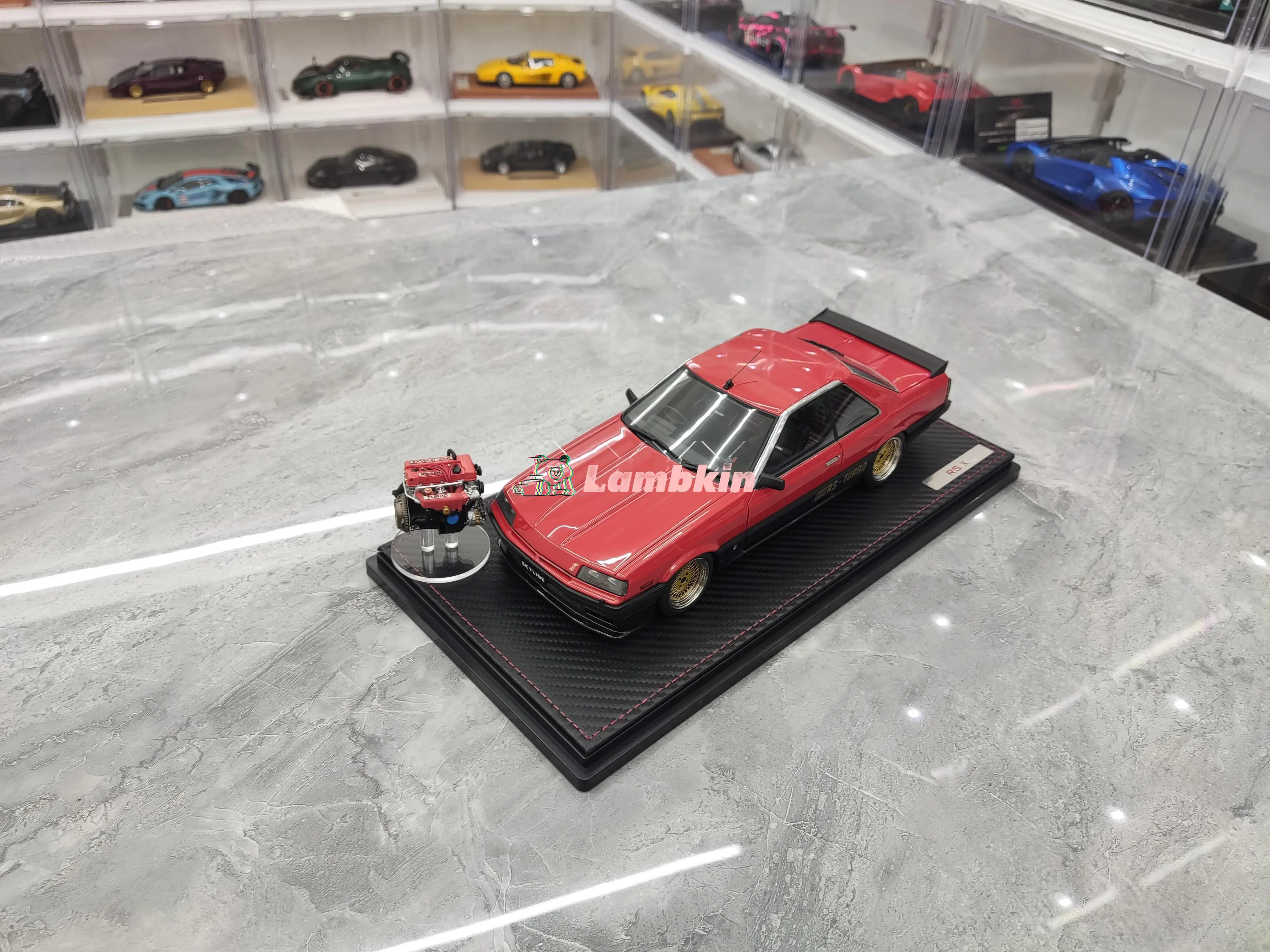 IG-modelo de coche de resina para Skyline 1/18, modelos de alta gama con motor, regalos de colecciones, simulación de RS-X, 2000