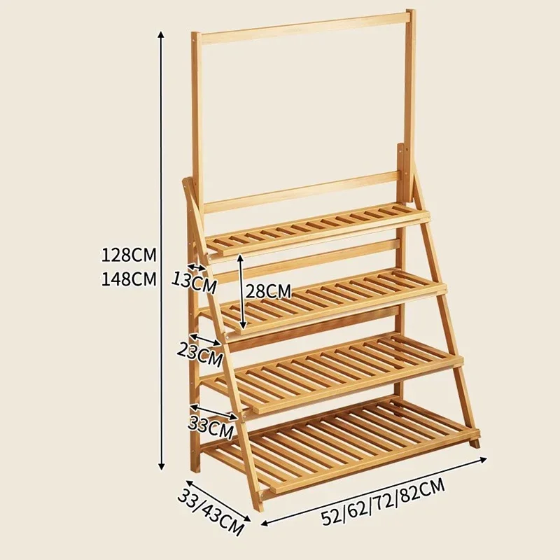 Solid Wood Flower Shelf Plant Shelves Multilayer Folding Originality Design Plant Shelve Balcony Outdoor Furniture Supporto view 6