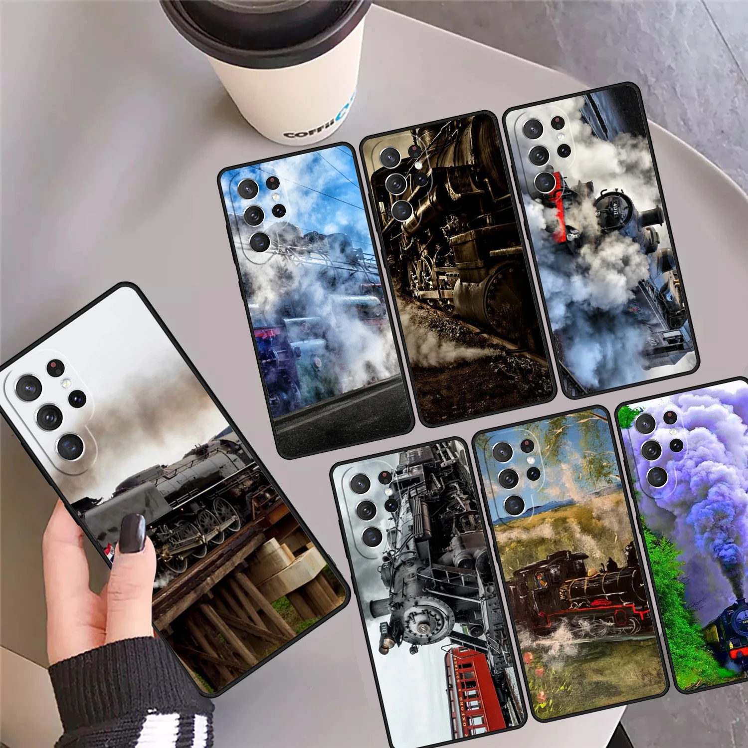 

Чехол для телефона Train Steam Engine для Samsung Galaxy S24 S25 Ultra 23 S22 Plus S21fe Lite S20 Note 10 Pro Note 20