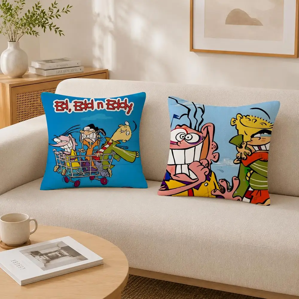 Cartoon Ed Edd N Eddy Cushion Cover Soft Fluffy Short Plush  Pillow Case Home Decor