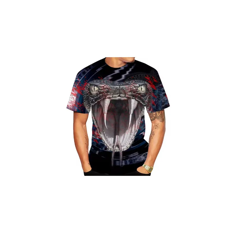 

Horror Animal Snake 3D Print T-shirt Fashion Cobra Streetwear Men Woman O-Neck T Shirts Oversized Harajuku Tees Kids Male Tops