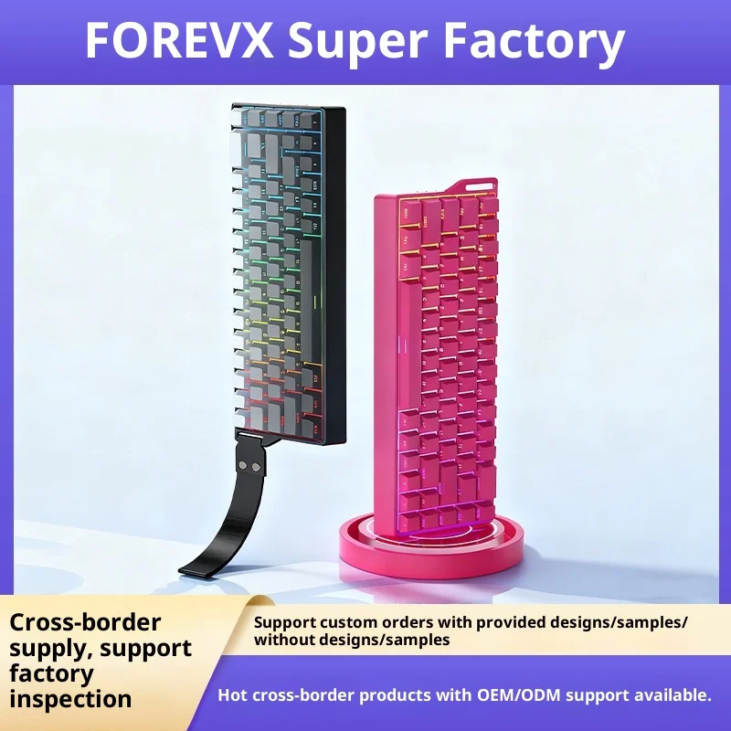 Fv K68 Tri Mode Wireless Connection 68 Keys Rgb Backlit Ergonomic Mechanical Switch Gaming Keyboard For Esports Gamers Pc Laptop