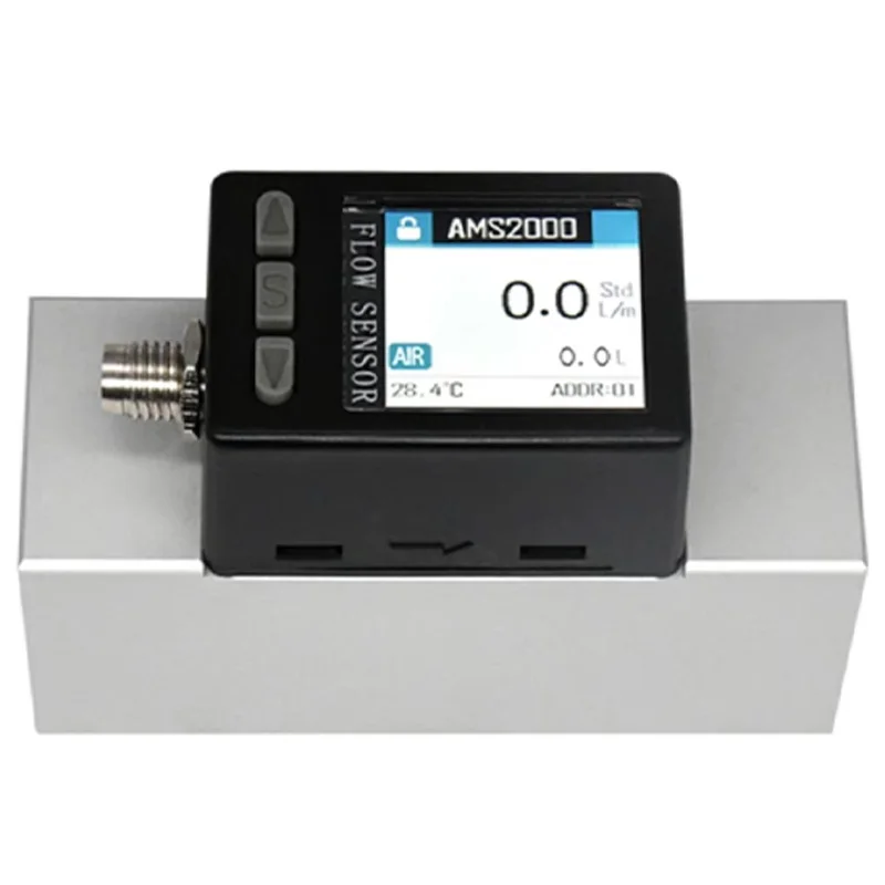 1PCS AMS2000 Intelligent Digital Thermal Gas Mass Flow Meter Oxygen Air Nitrogen RS485 Communication