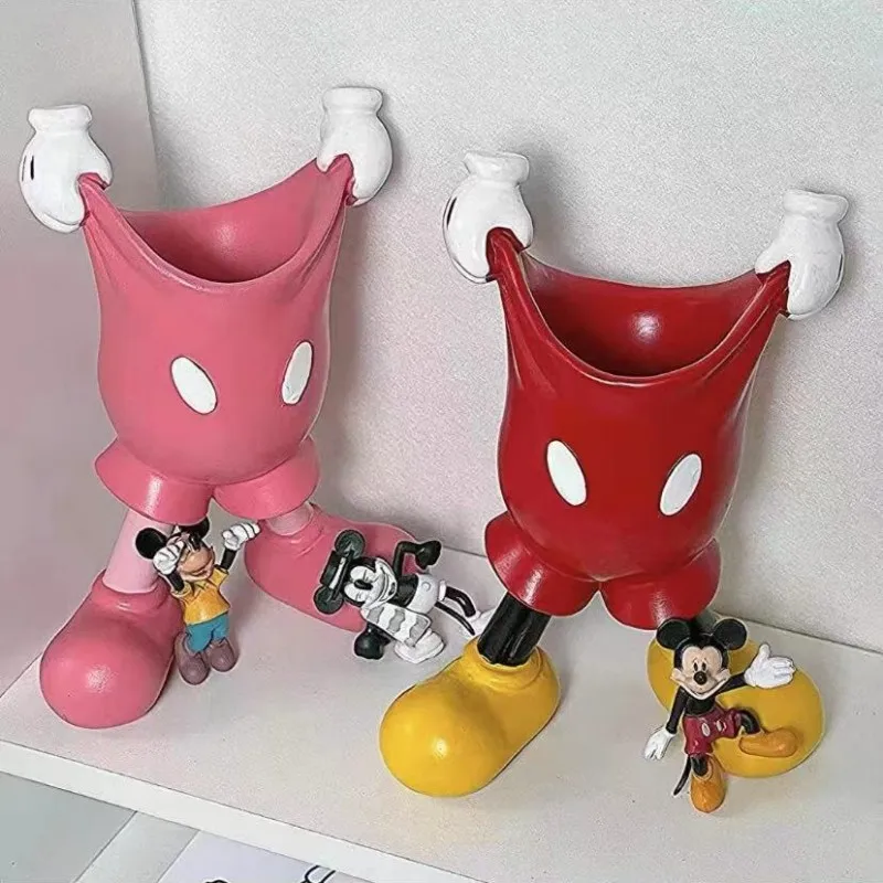 Disney Mickey Glove Pen Holder Cartoon Pencil Stationery Desktop Decoration Student Pen Holder Multifunctional Storage Box Gift