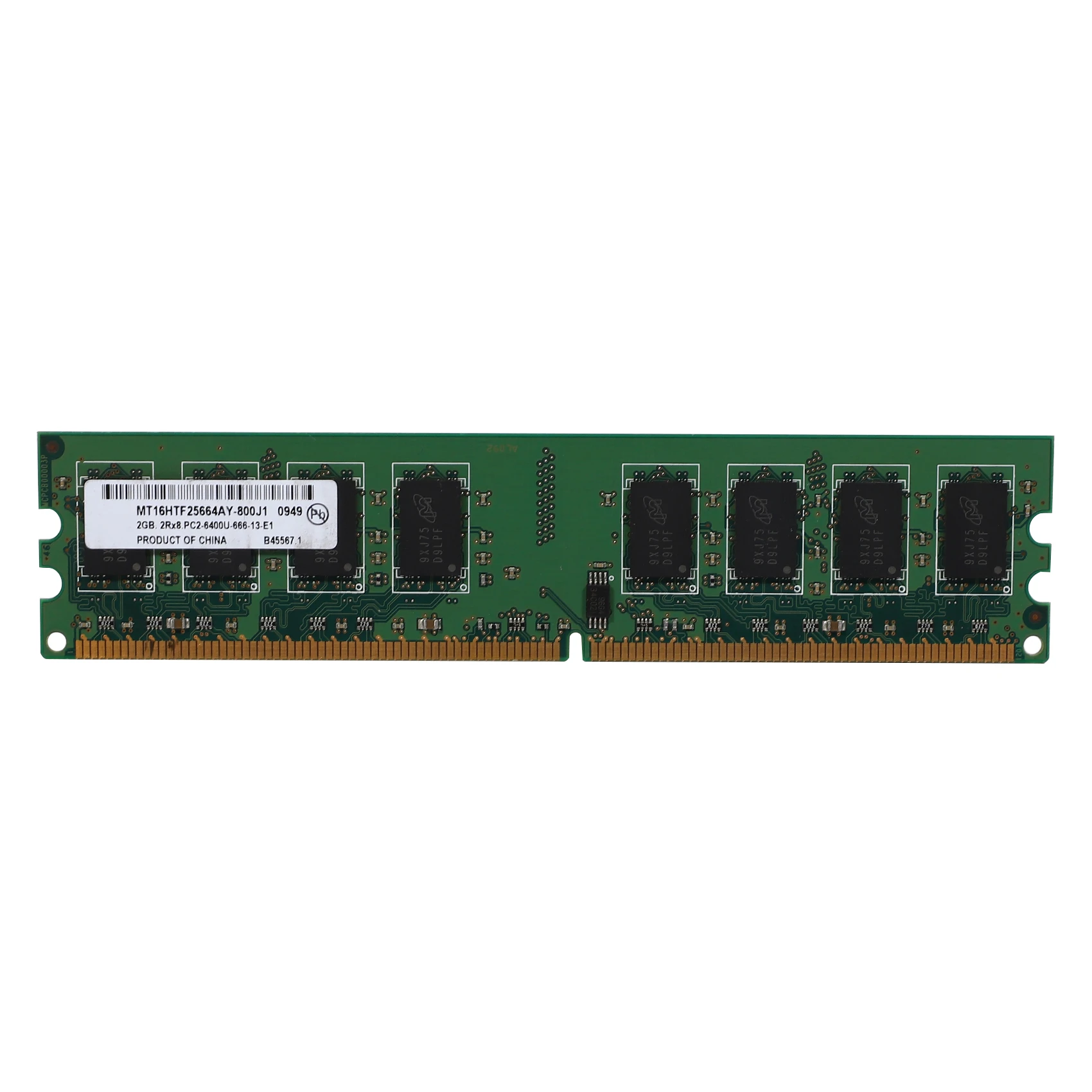2GB Desktop DDR2 RAM Geheugen 800MHz 2RX8 DIMM PC2-6400U Hoge Prestaties voor Intel AMD Moederbord Rijk