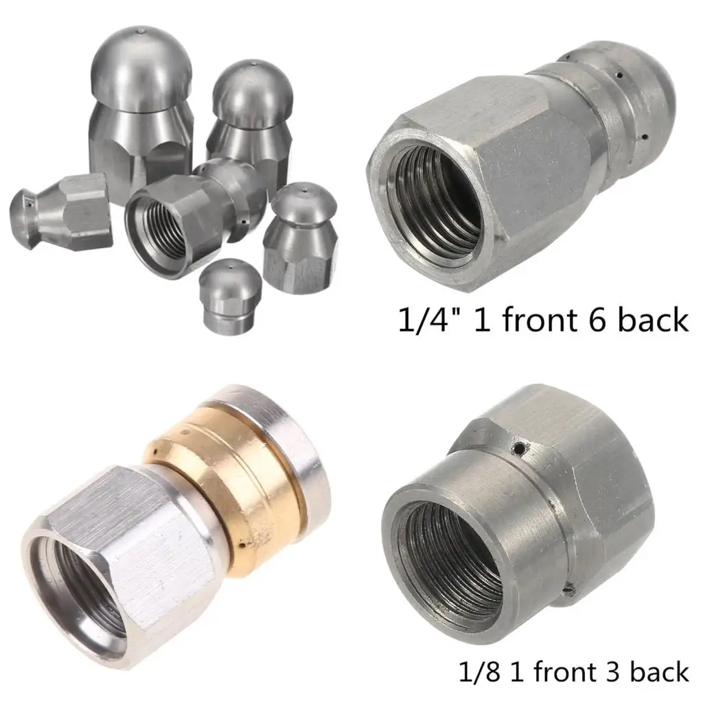  Hot Rotating Sewer Jetter Nozzle Stainless Steel Pressure Sewer