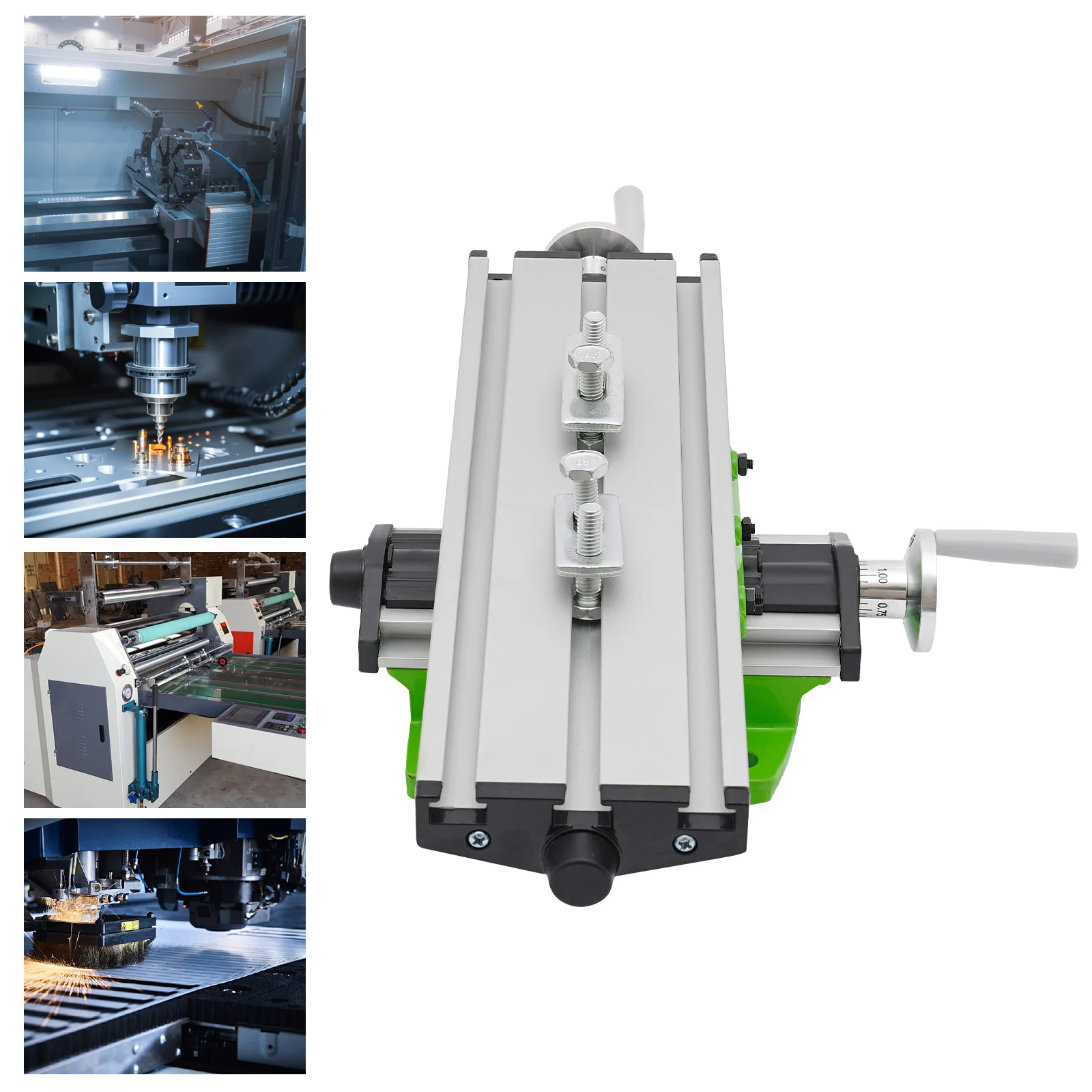 Worktable Mini Multifunction Milling Table Compound Kit Slide Desk Machine, Stable Base, Aluminum Tabletop