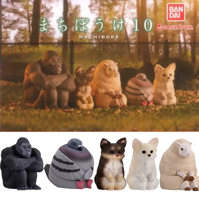 Bandai Machiboke Waiting Animal Vol.10 Gashapon Gorila Oveja Chihuahua Mini Figuras Coleccionables de Escritorio