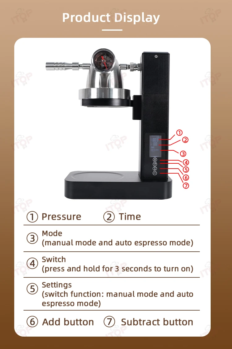 ITOP CM-LP1 Electric Pneumatic Coffee Machine Built-in Air Pump 9Bar Charging Model Portable Outdoor Air Pressure Coffee Maker